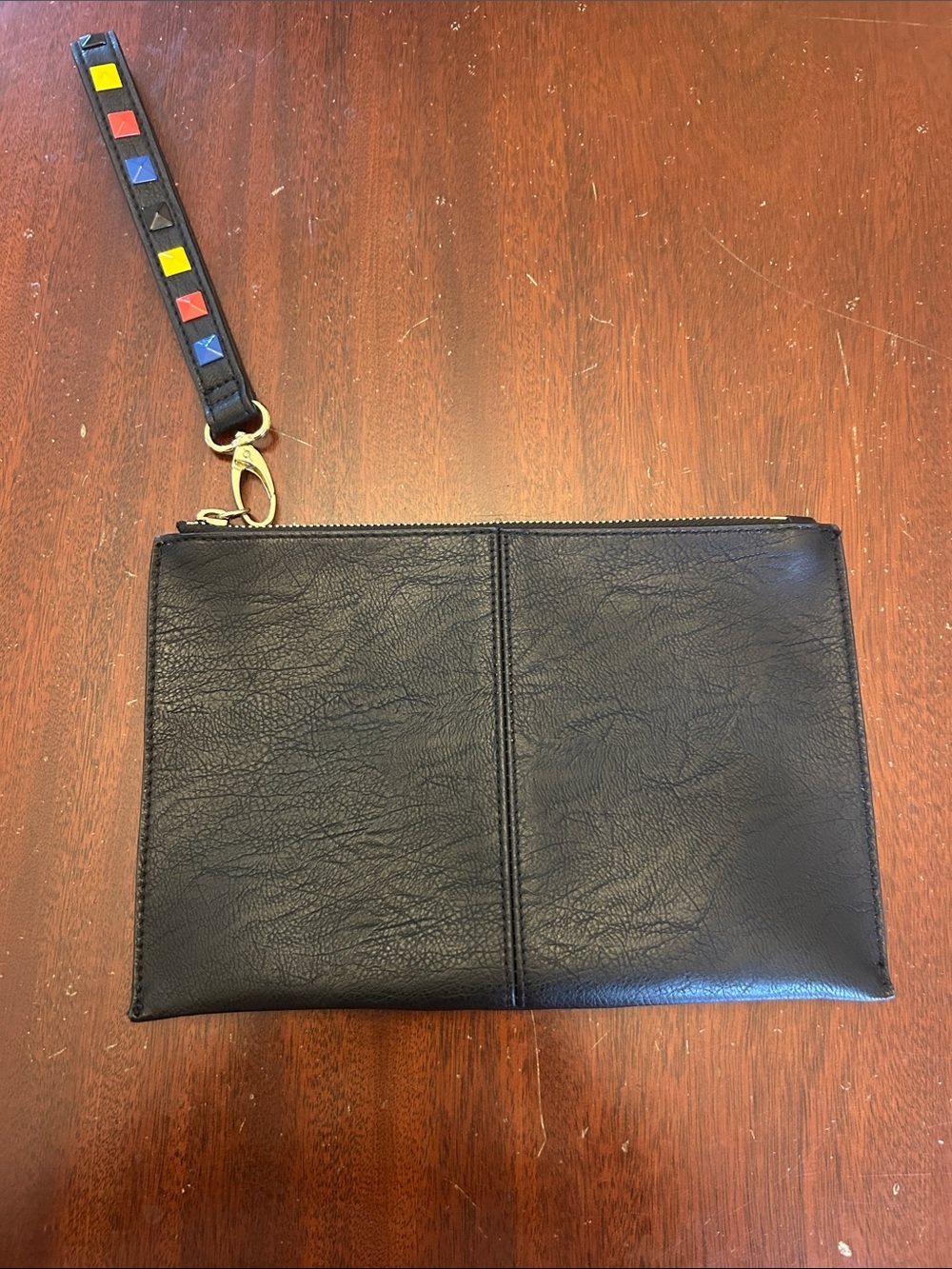 INC International Concepts Black Wristlet Embellished handle EUC